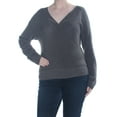 thumbnail image 1 of BAR III Womens Gray Surplice-Neck Long Sleeve Sweater XL, 1 of 2