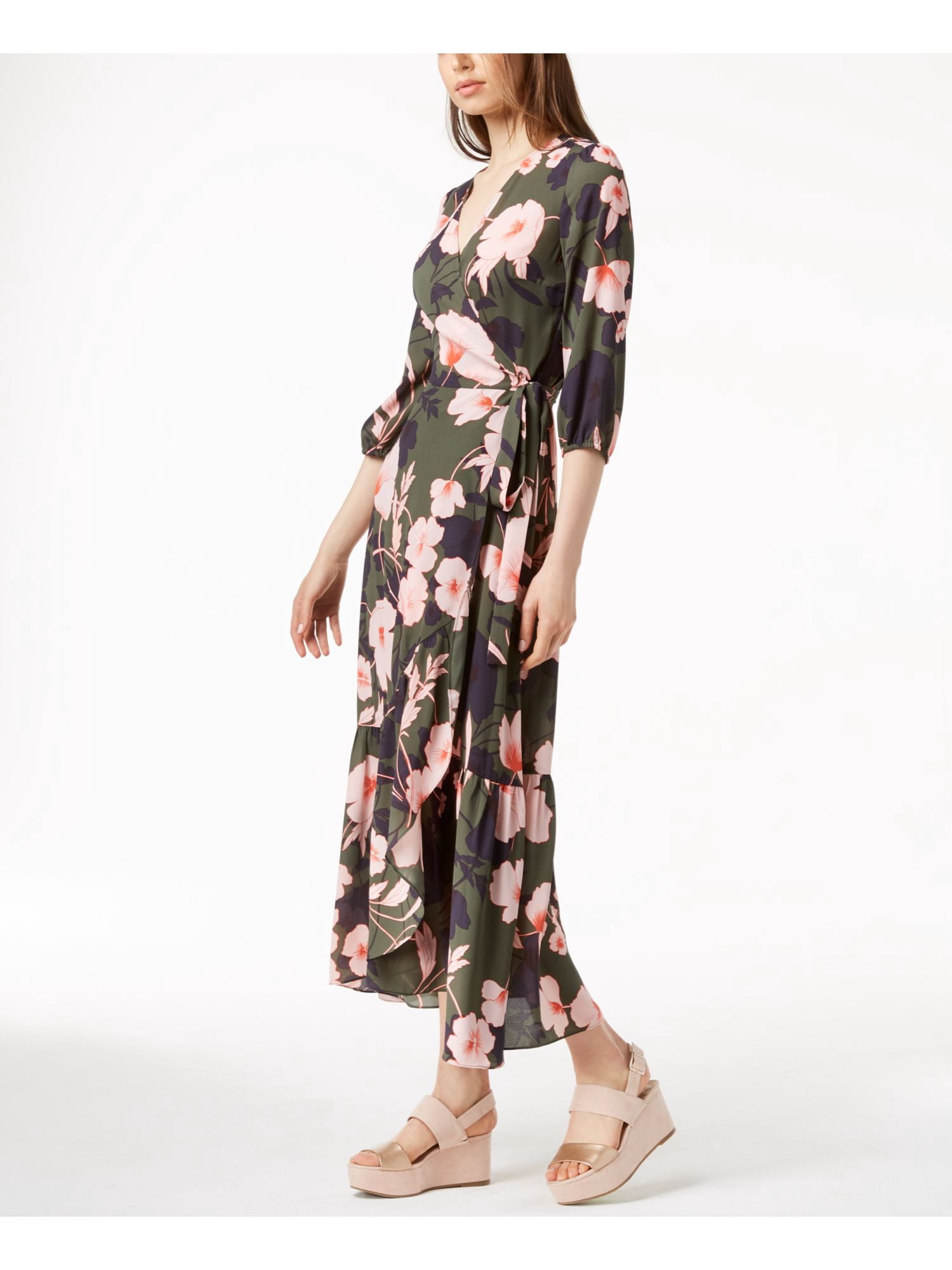 slim fit dress slacks Bar Iii Printed Chiffon Maxi Dress – Vanessa Jane main image 0
