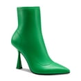 thumbnail image 1 of BAR III Womens Green Stretch Comfort Olevia Pointed Toe Flare Zip-Up Booties 9 M, 1 of 4