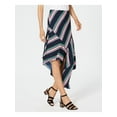 thumbnail image 1 of BAR III Womens Navy Striped Asymmetrical Knee Length Skirt 0, 1 of 2