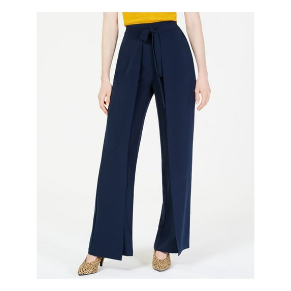 BAR III Womens Navy Tie Wear To Work Wide Leg Pants XXL