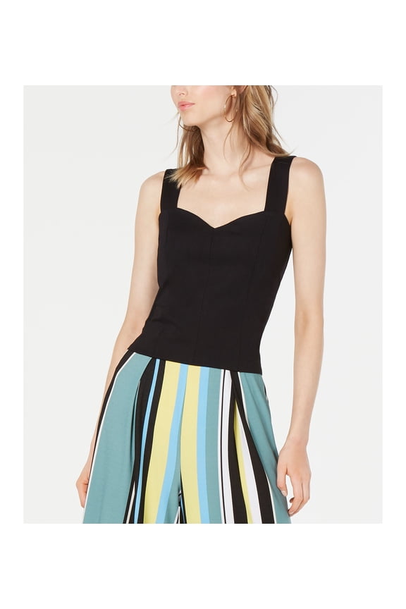 Womens New 0106 Black Sweetheart Neckline Tank Casual Top XL B+B