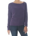 thumbnail image 1 of BAR III Womens Purple Ribbed Long Sleeve Boat Neck Sweater XS, 1 of 2