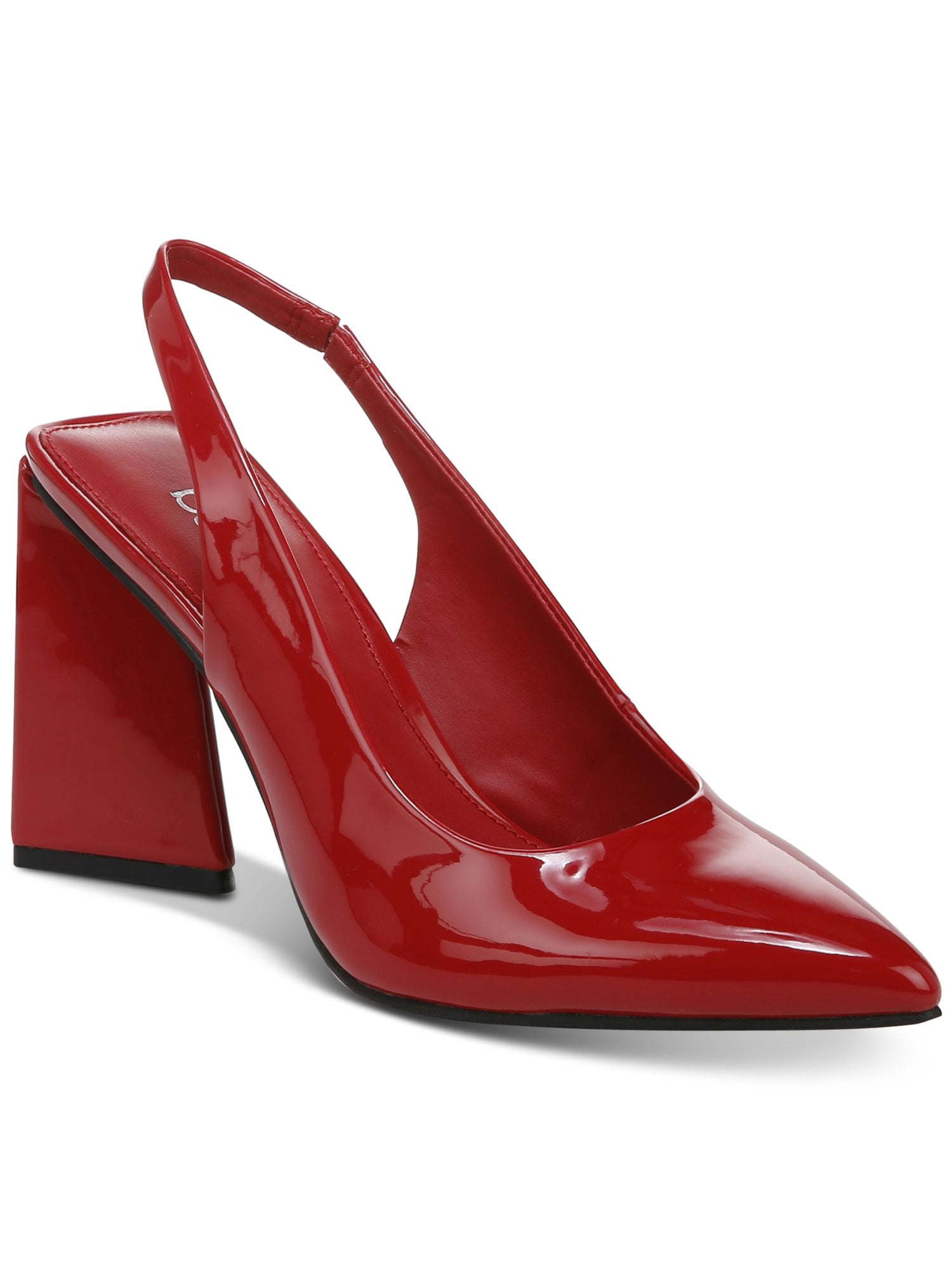 MARC JACOBS Womens Black Adjustable Padded Ankle Strap The Slingback Pointed Toe Sculpted Heel Buckle Leather Dress Pumps Shoes