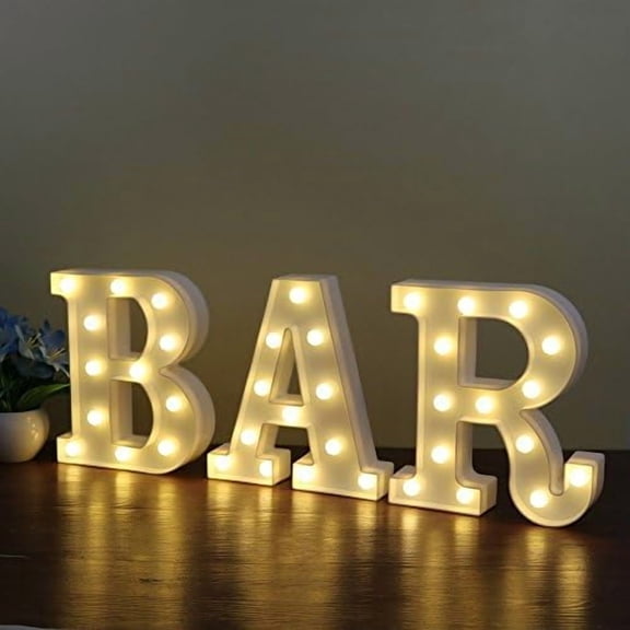 BAR - Illuminated Marquee Bar Sign - Lighted LED Marquee Word Sign - Pre-Lit Pub Sign Light Battery Operated (23.03-in x 8.66-in)