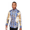 thumbnail image 1 of BARABAS Men's Greek Medusa Pattern Baroque Button Down Shirts B286, 1 of 9