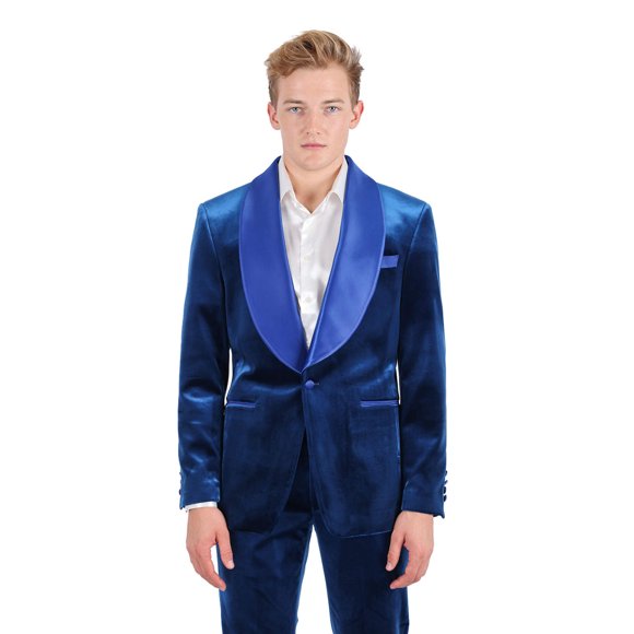BARABAS Men's Velvet Shiny Finish Shawl Lapel Blazer 3BL06
