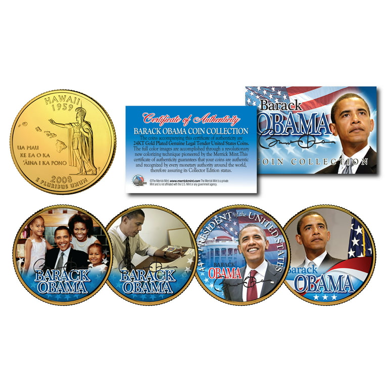Presidential Legacy: Barack Obama 24K Gold-Plated Commemorative Pin  Collection