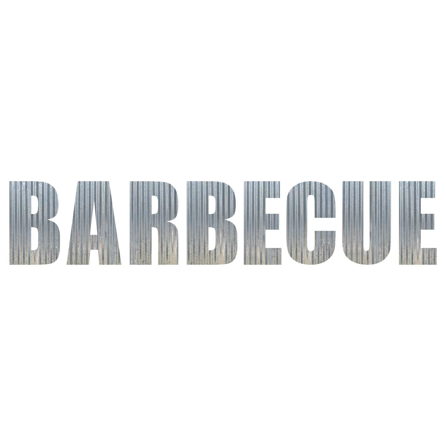 BARBECUE Metal Letters Corrugated Galvanized Metal Word Business Sign ...