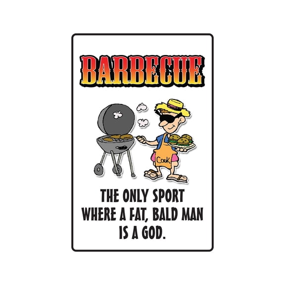 BARBECUE Parking Aluminum Sign bbq bar-b-que ribs cookout | Indoor/Outdoor | 10" Tall