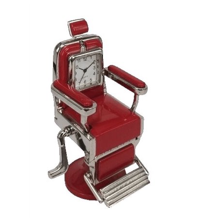 BARBER CHAIR CLOCK IN RED