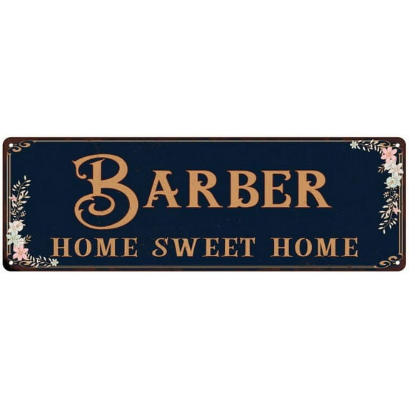 BARBER Home Sweet Home Victorian Look 8x24 Metal Sign 108240046472