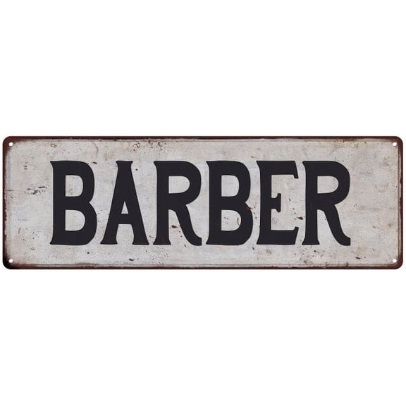 BARBER Vintage Look Gift Rustic Chic Metal Sign 6x18 206180036472