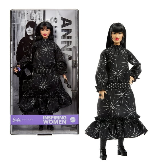 Barbie Inspiring Women Doll, Anna Sui Collectible in Black Dress with Sunglasses & Perfume Accessories