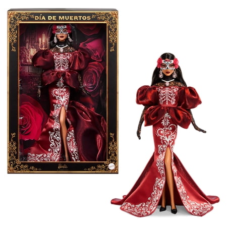 Barbie 2026 Día De Muertos Doll in Satin Mermaid Dress and Removable Calavera Mask