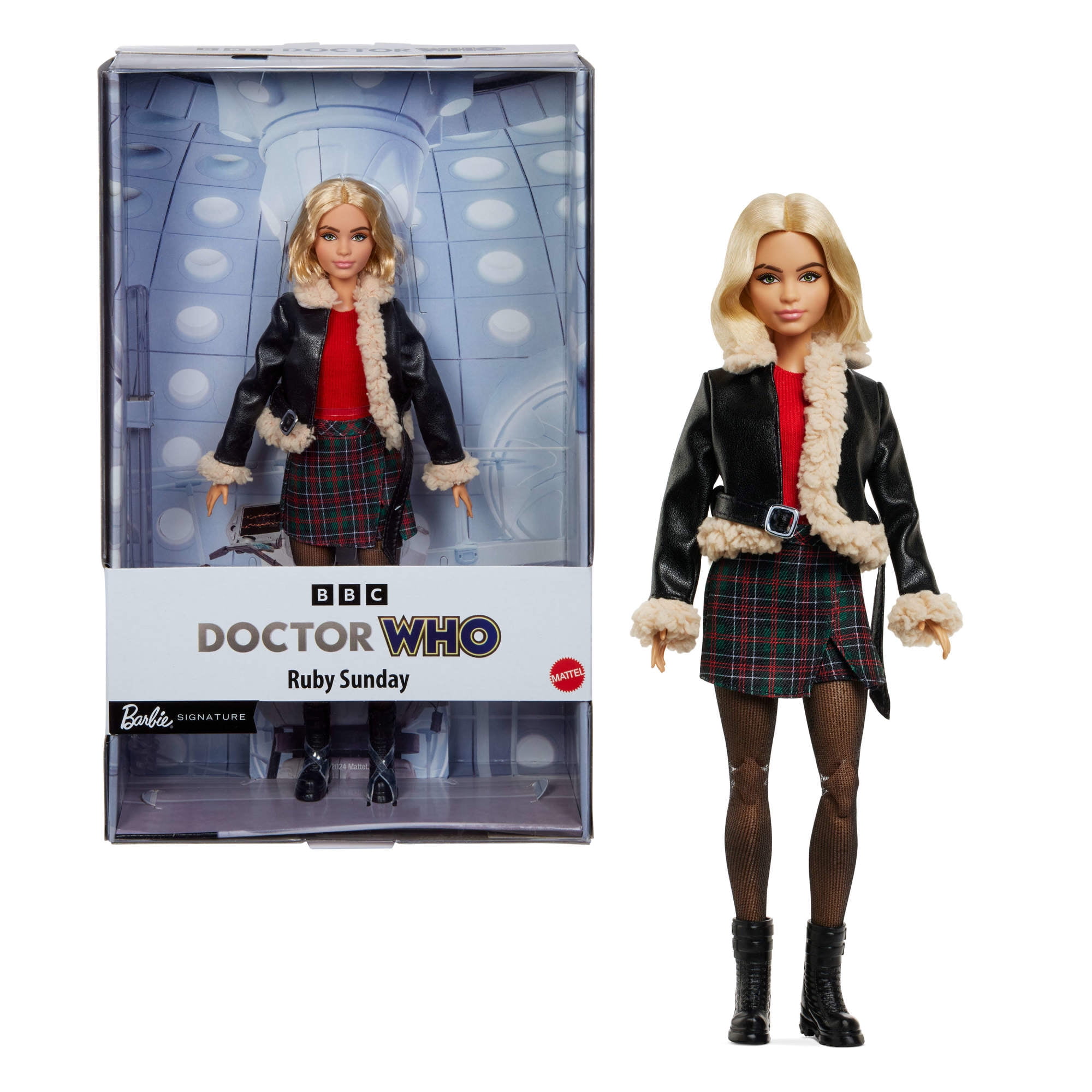 Ruby Sunday Barbie Doll, Dr. Who Collectible with Doll Stand & Certificate of Authenticity