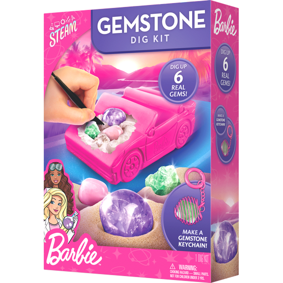 Barbie Gemstone Science Dig Kit for Kids Ages 8 Up - Educational Geology by Blue Marble