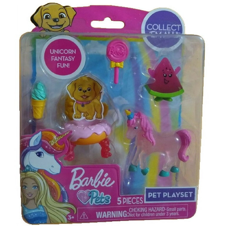 BARBIE PET 5 PIECE PLAYSET UNICORN FANTASY FUN