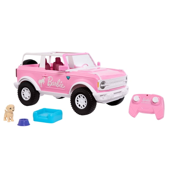 Hot Wheels RC Barbie Ford Bronco RC, Battery-Powered Remote-Control Toy Car with Accessories