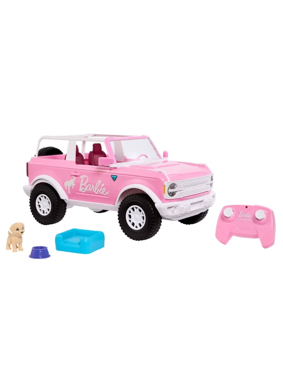 RC Barbie Ford Bronco RC, Battery-Powered Remote-Control Toy Car with Accessories