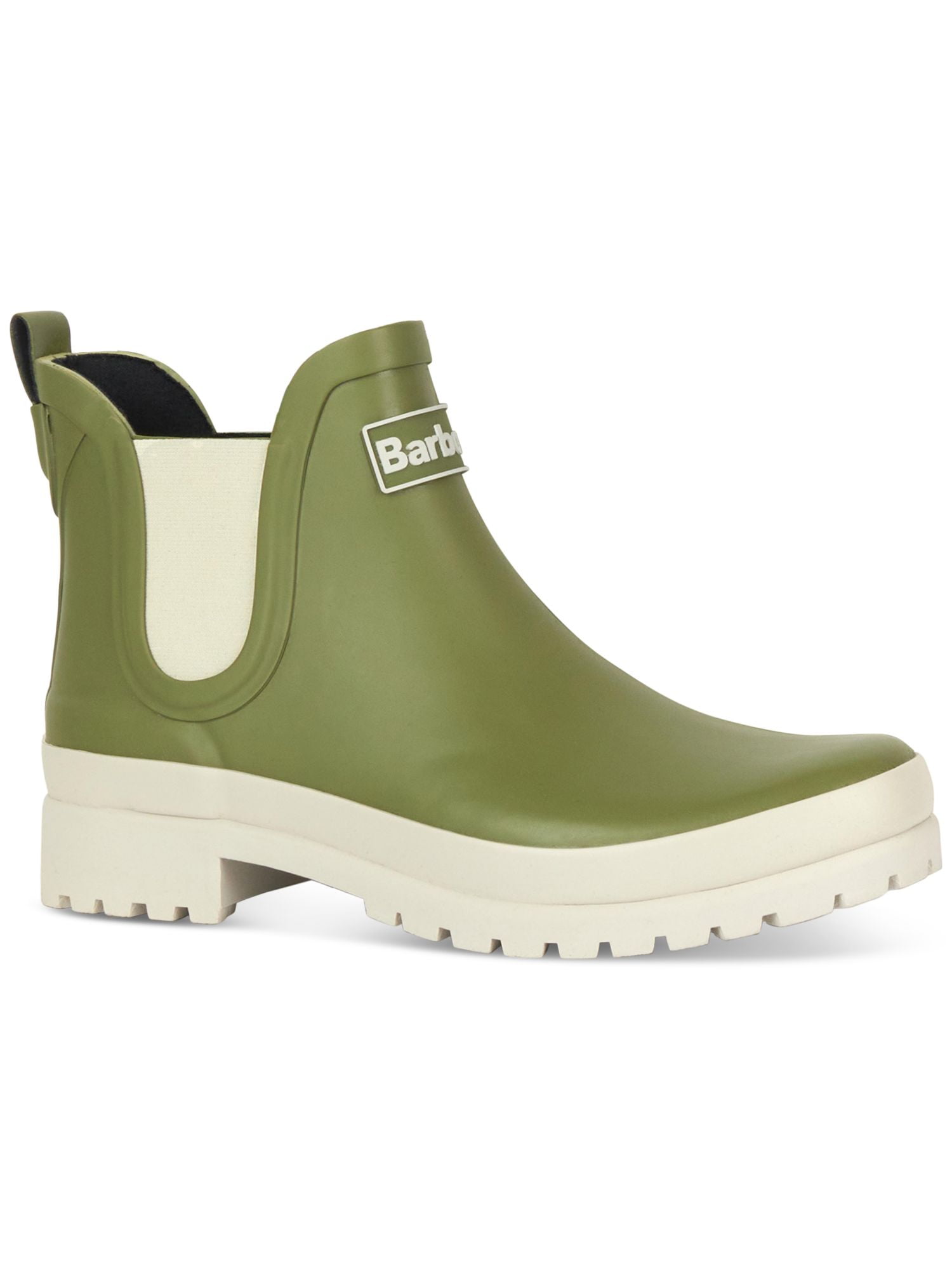 BARBOUR Womens Green Heel Pull Tab Goring Water Resistant Mallow Round Toe Rain Boots 6 Walmart