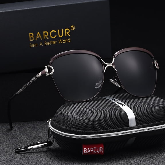 BARCUR Fashionable Large Frame Decoration Face Shape Sunglasses For Daily Travel UV Protection Brand Packaging