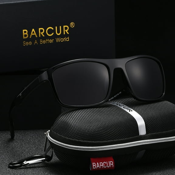 BARCUR TR90 Sports Sunglasses Men Polarized Ultra Light Comfortable UV400 Cycling Sun Glasses Fishing Driving Hiking Eyewear