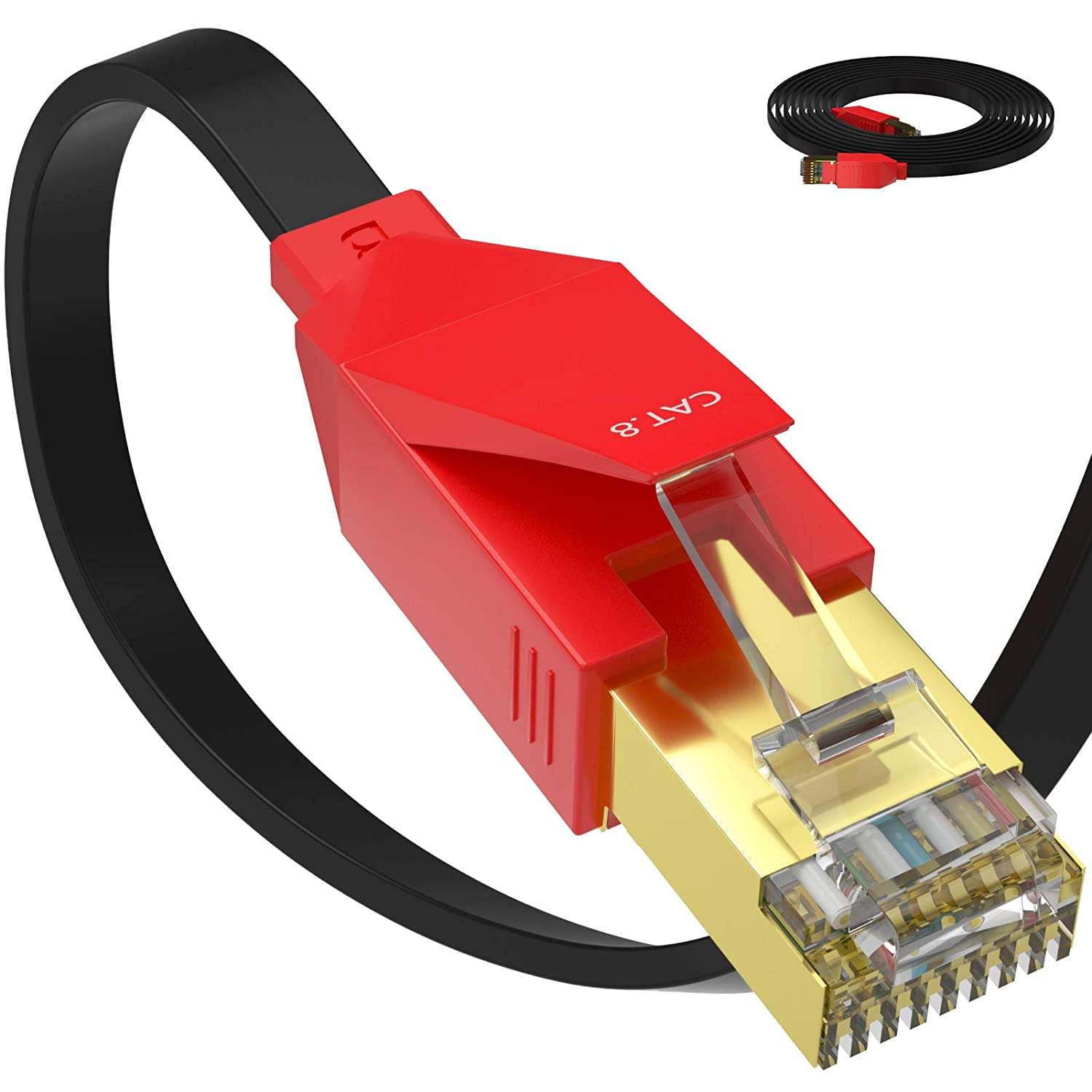 Cat8 Ethernet Cable-85FT, Gold-Plated RJ45 Connector, 26AWG, 40Gbps,  2000Mhz, High-Speed Internet Cable for Gaming, Streaming and Office Use
