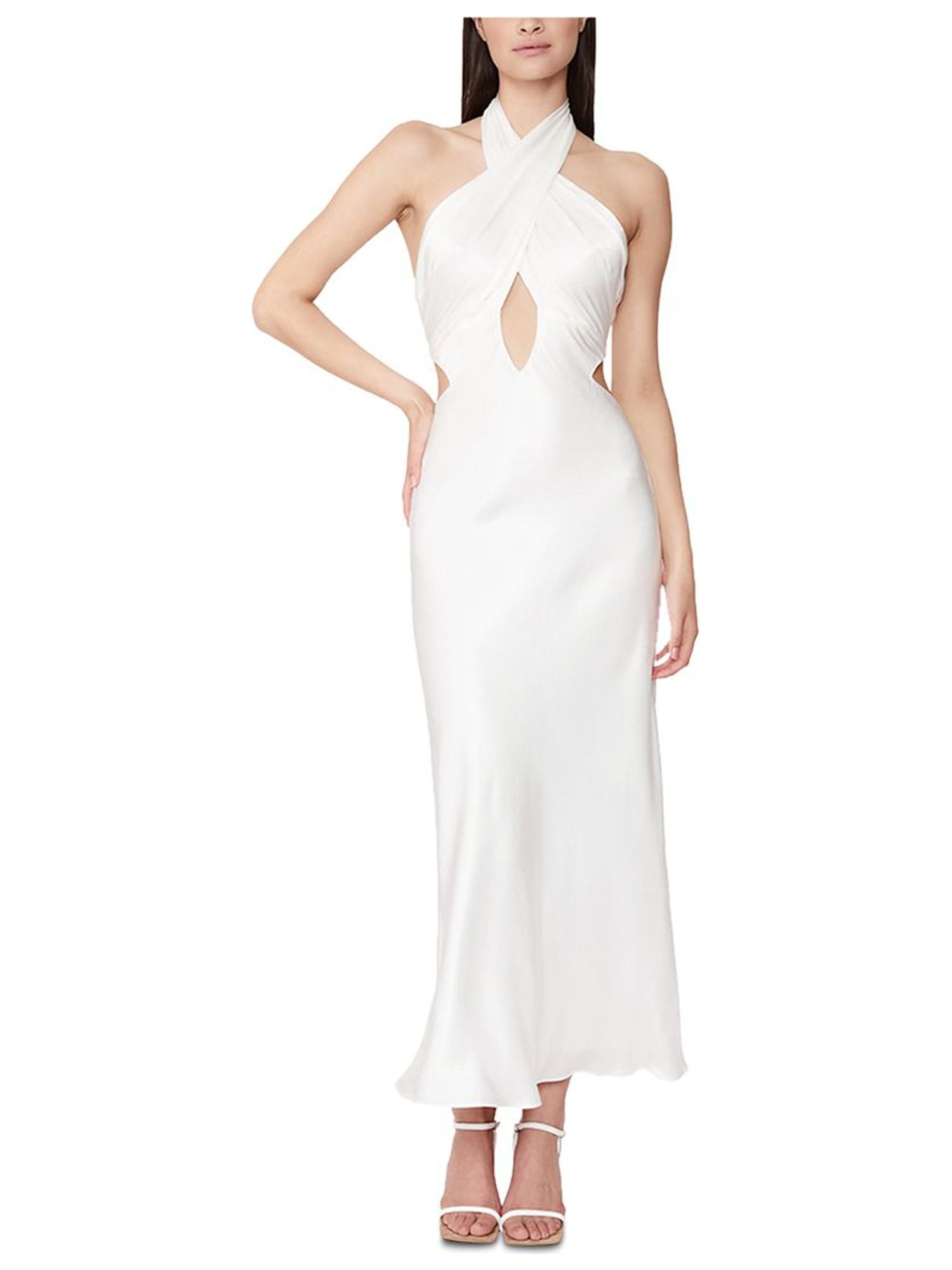 White halter cheap shift dress