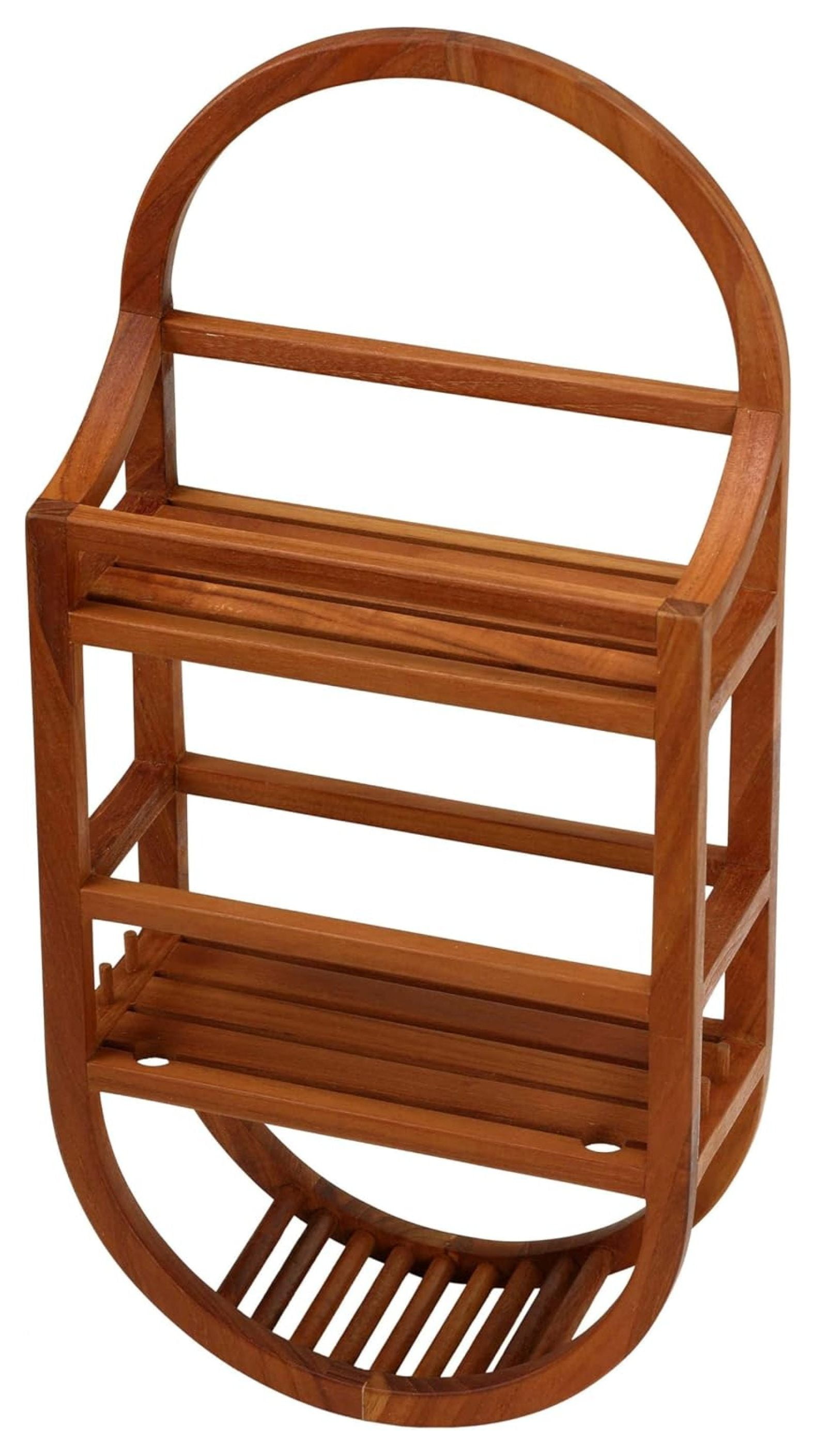 Teak Wood Mold-Resistant Shower Caddie with Shelves