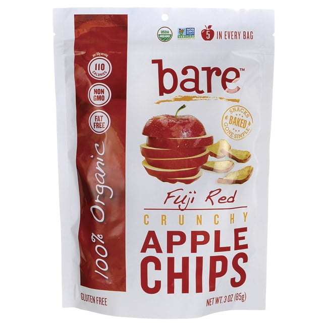 BARE FOOD ORGANIC FUJI & REDS APPLE CHIPS, 3 OZ.