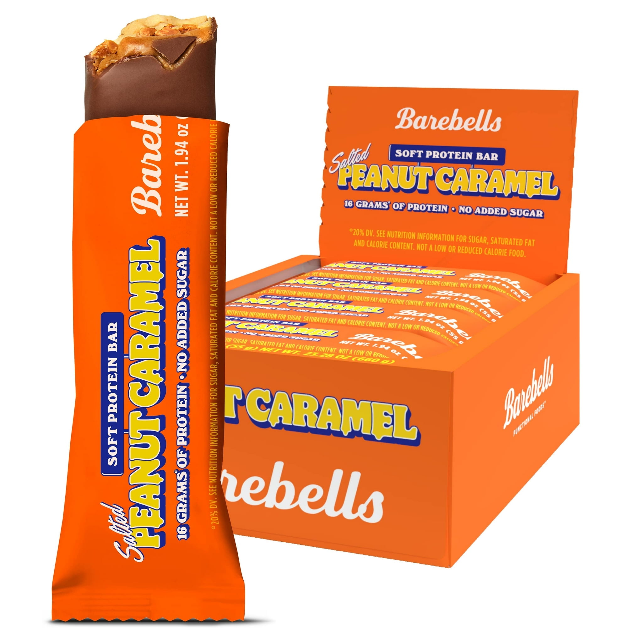BAREBELLS Soft Bars Salted Peanut Caramel, 12 Pack