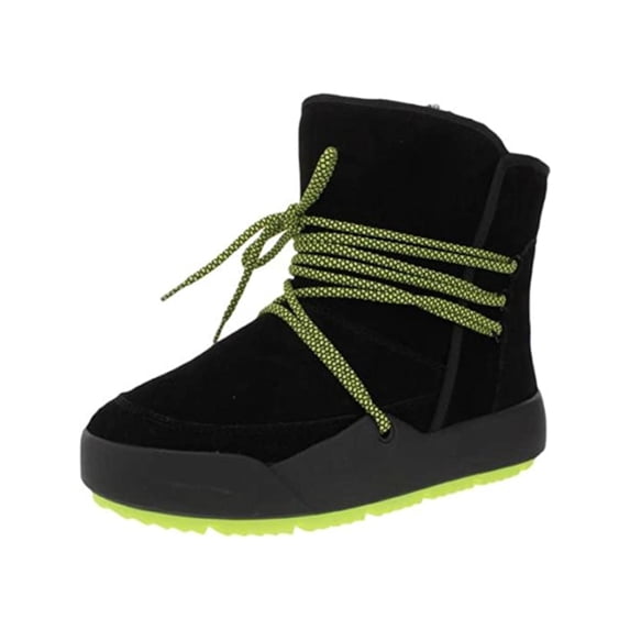 BARETRAPS Womens Black Comfort Insulated Water Resistant Treaded Desha Round Toe Wedge Lace-Up Leather Snow Boots 8 M