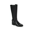 thumbnail image 1 of BARETRAPS Womens Black Mixed Media Buckled Strap Detail Goring Padded Mckayla Round Toe Block Heel Zip-Up Riding Boot 10 M, 1 of 7