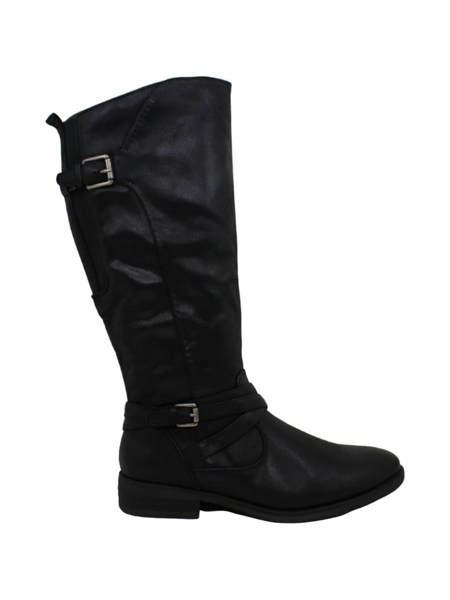 BARETRAPS Womens Brown Buckle Accent Goring Mckayla Round Toe Block Heel Zip-Up Riding Boot M