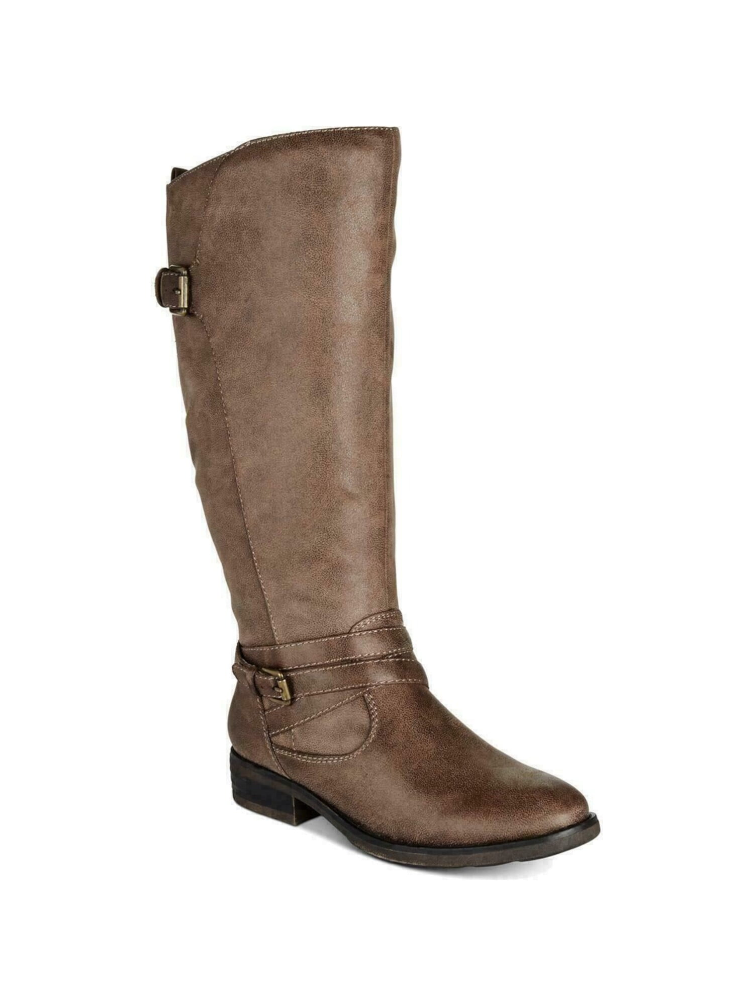 White Mountain Women's Round Toe Block Heel Zip up Boots Brown Size 8.5 M