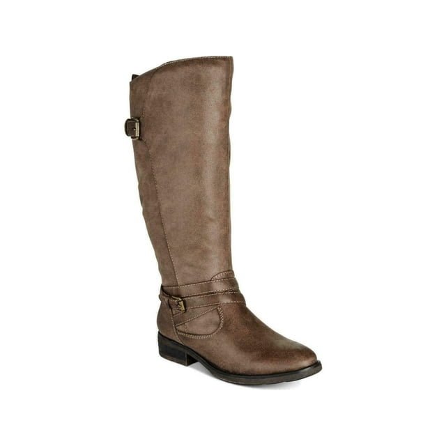 LUCKY BRAND Womens Brown Padded Quenbe Round Toe Block Heel Zip-Up Riding Boot M main image 0