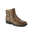 thumbnail image 1 of BARETRAPS Womens Brown Metal Accent Cushioned Ruched Zipper Accent Anila Round Toe Block Heel Zip-Up Booties 8.5 M, 1 of 4