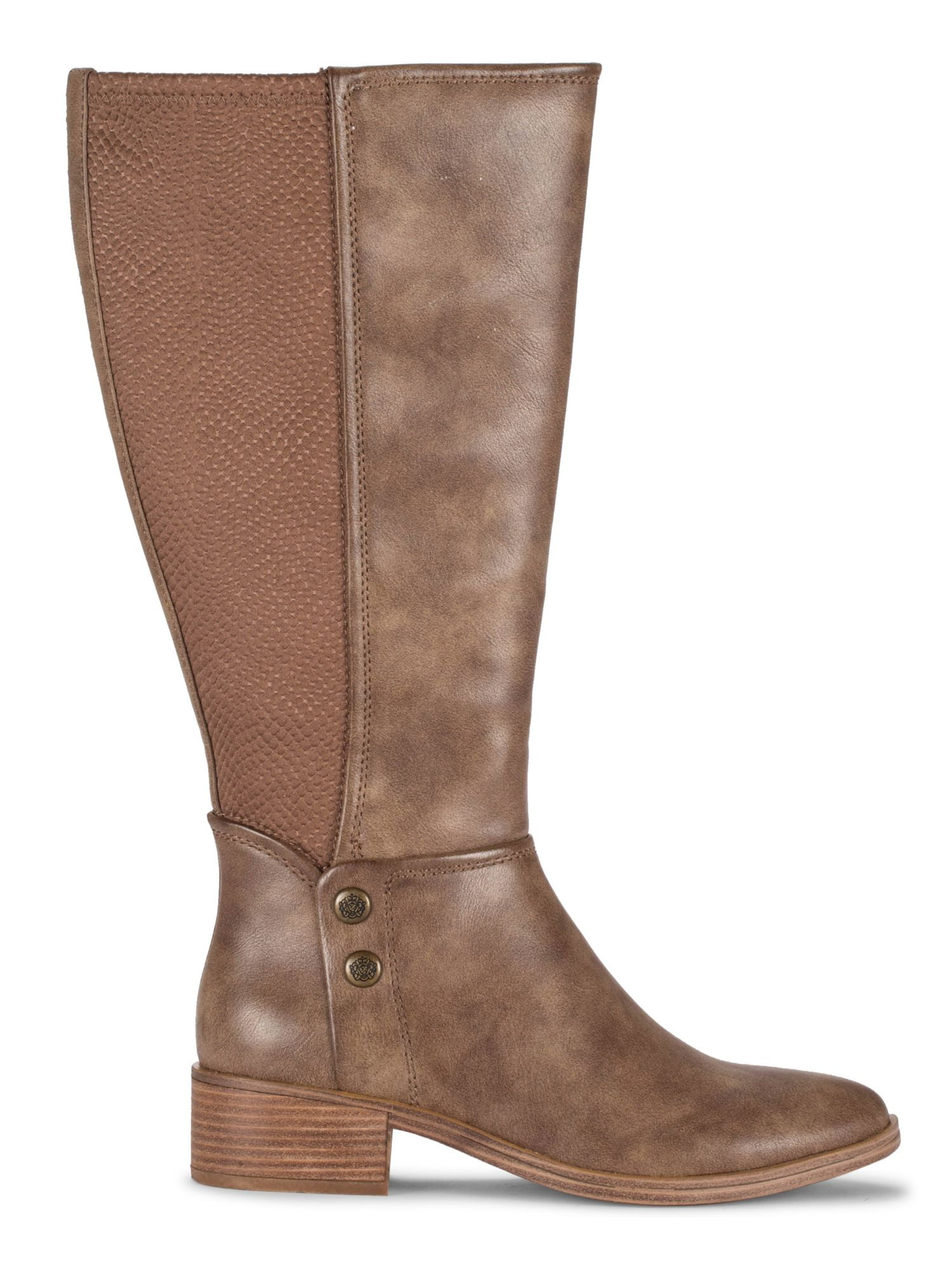 STYLE & COMPANY Womens Brown Round Toe Stacked Heel Zip-Up Dress Boots Shoes M