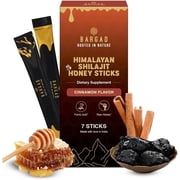 BARGAD Pure Himalayan Shilajit Sticks with Organic Honey & Cinnamon 7 Count | Easy Single Use Shilajit Sticks | Boosts Energy & Immunity with 85+ Trace Minerals, 75%+ Fulvic Acid