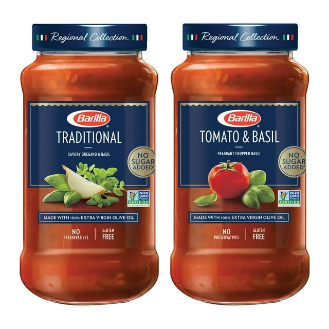 BARILLA Premium Pasta Sauce Variety Pack Tomato & Basil and Traditional