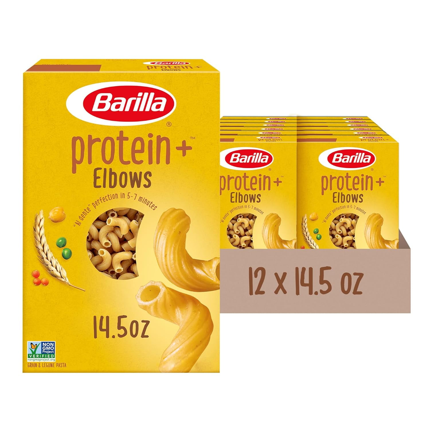 BARILLA Protein+ (Plus) Elbows Pasta Protein from Lentils, Chickpeas