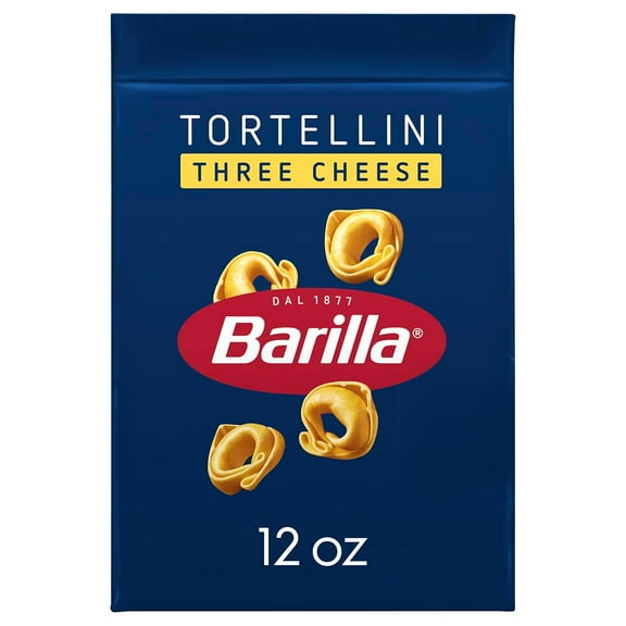 BARILLA Three Cheese Tortellini Pasta, 12 oz. Bag - 6 Servings Per Bag - Pantry Friendly Dried Tortellini - Made with Non-GMO Ingredients