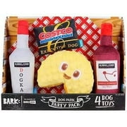 BARK Costco Wholesale Themed Bark Box Dog Park Party Pack Of Dog Toys, Includes 4 Plush Toys With Squeaker, Crazy Crinkle, & Packed With Fluff!