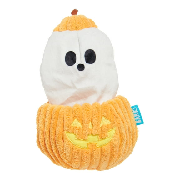 BARK Eek-a-Boo Pumpkin Plush Dog Toy, Multicolor, for Dogs of All Sizes