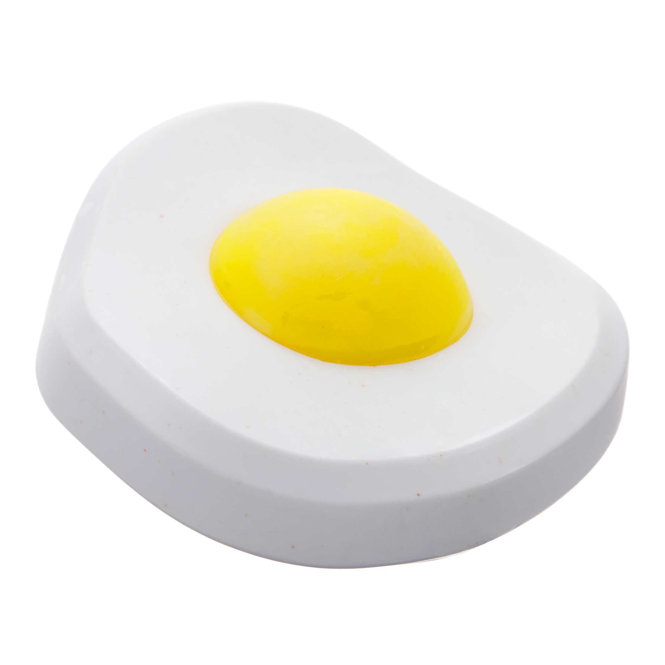 BARK Egg Over Hard Dog Toy, White & Yellow - Barkfest in Bed