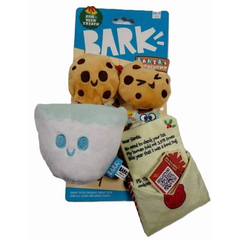 BARK Holiday Santa's Workchomp Letter Fur Santa Dog Plush Toy