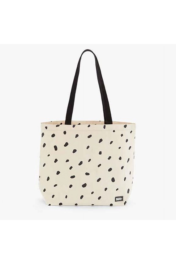 Large 17.5" Dalmatian Dog Park Tote; Tote Bag with Ballistic Nylon Base; Name Patch, Treat Pocket, Poop Bag Holder