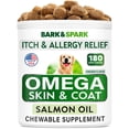 thumbnail image 1 of BARK&SPARK Omega 3 for Dogs - 180 Fish Oil Treats for Dog Shedding, Skin Allergy, Itch Relief, Hot Spots Treatment - Joint Health - Skin and Coat Supplement - EPA & DHA Fatty Acids - Salmon Oil, 1 of 7
