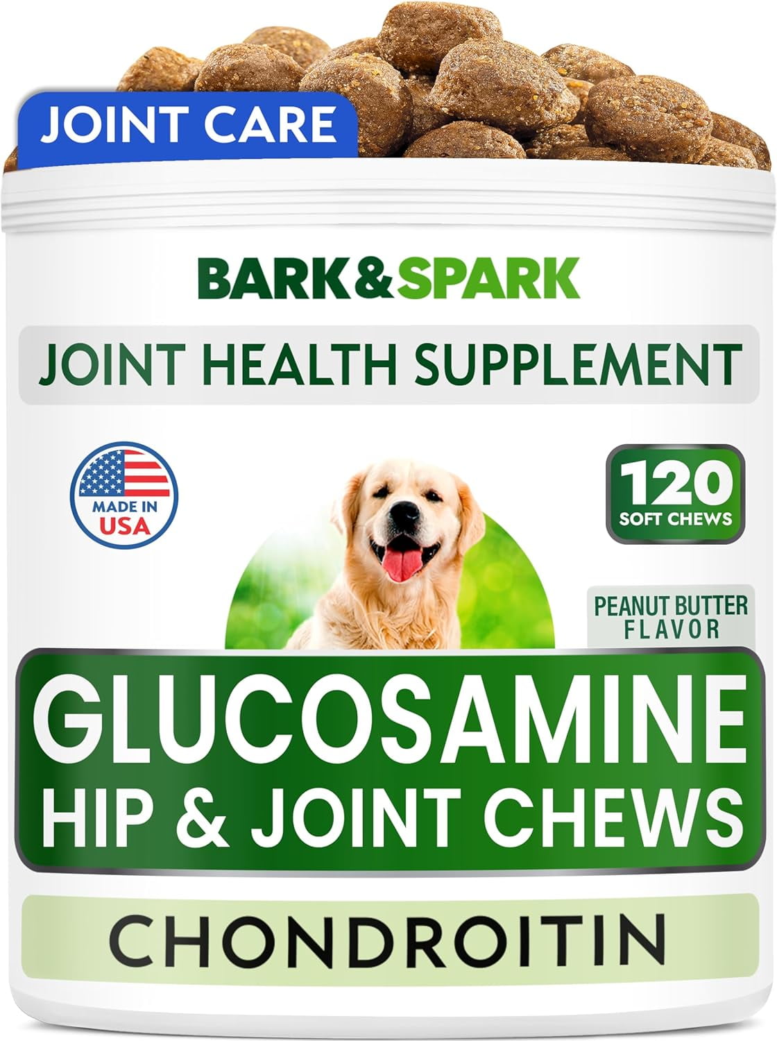 Bark&Spark Glucosamine Chews for Dogs, Hip and Joint Supplement ...
